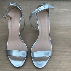 Silver metallic stilettos